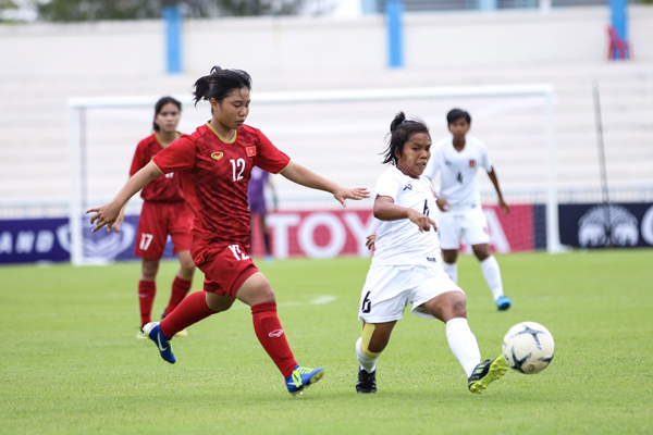 ĐT nữ Việt Nam giành chiến thắng 1-0 trước Myanmar
