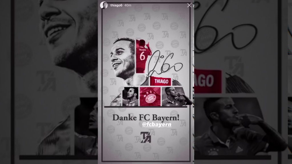 Thiago gửi tâm thư chia tay Bayern trước ngày gia nhập Liverpool