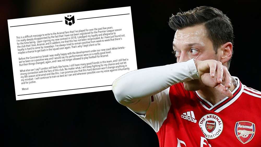 Ozil viết tâm thư gửi NHM sau khi bị loại khỏi đội hình Arsenal