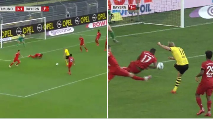 VIDEO: Haaland của Dortmund bị “cướp” trắng bàn thắng ở trận gặp Bayern