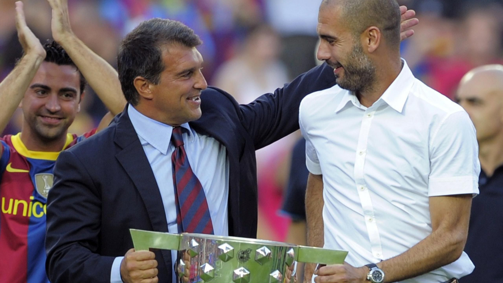 Laporta hứa sẽ đưa Pep Guardiola trở lại Barca vào năm sau