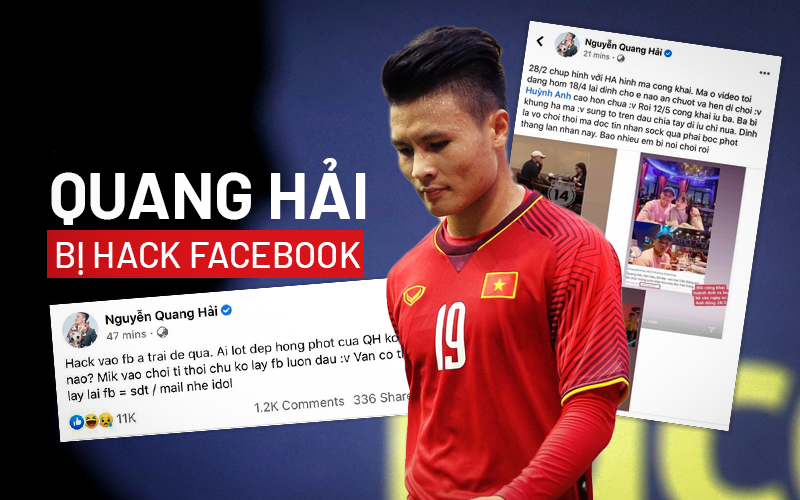Quang Hải bị hack facebook, lộ nhiều bí mật riêng tư