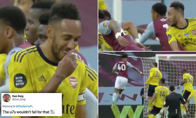 Aubameyang dính cú lừa từ đối thủ khiến Arsenal nhận bàn thua đau đớn