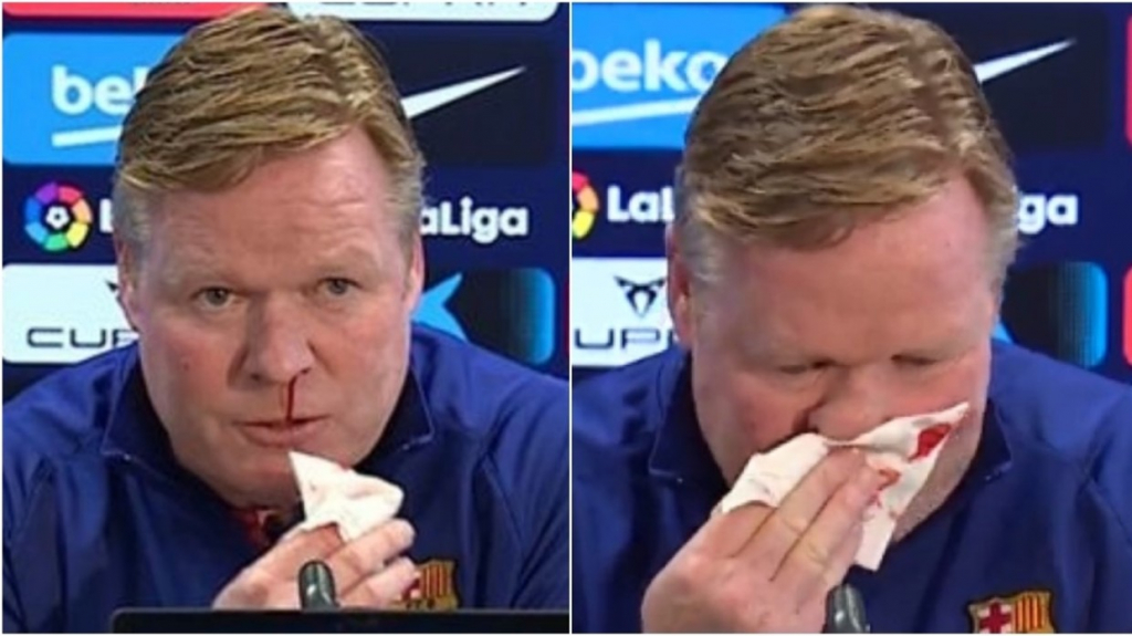 Koeman gặp vấn đề sức khỏe trong buổi họp báo của Barca