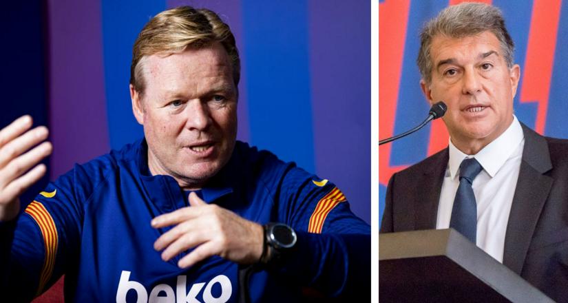 Vừa đắc cử, Joan Laporta đã mâu thuẫn với Ronald Koeman