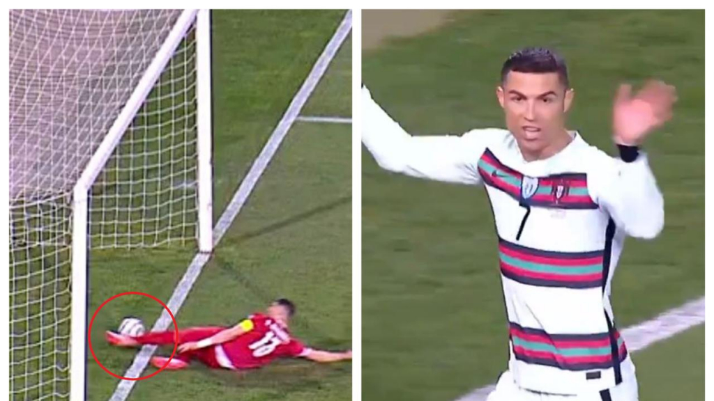 Cận cảnh tình huống Ronaldo bị từ chối bàn thắng khó tin