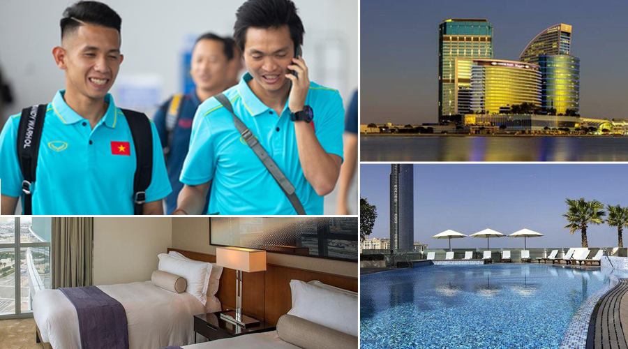 ẢNH: ĐT Việt Nam đóng quân tại khách sạn sang trọng bậc nhất tại UAE