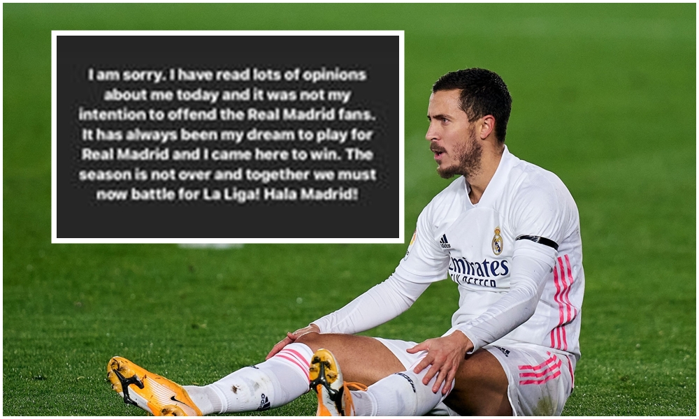 Hazard gửi lời xin lỗi đến người hâm mộ Real Madrid