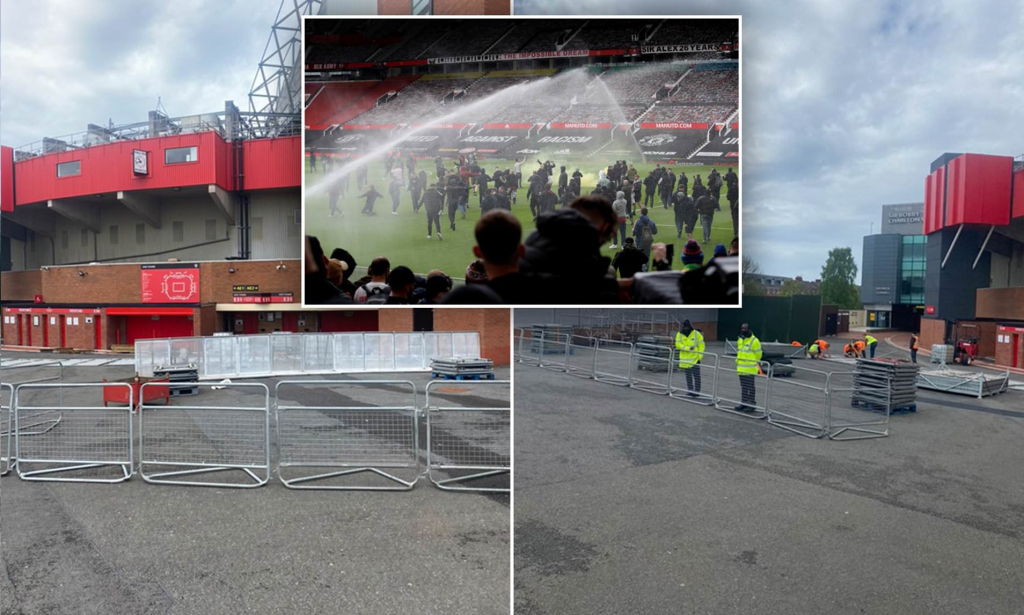 Tránh fan biểu tình lần hai, MU dựng rào chắn quanh sân Old Trafford