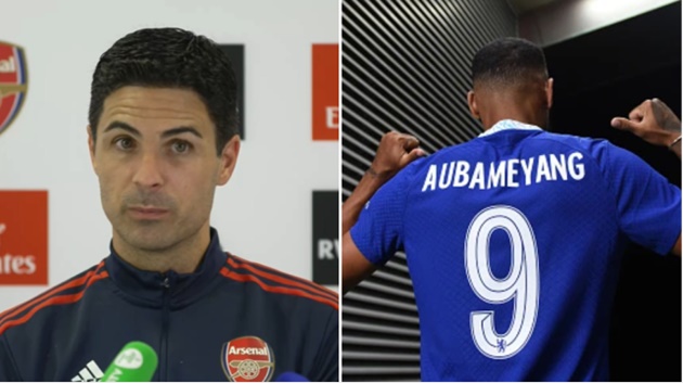 Arteta phản ứng bất ngờ khi Aubameyang tới Chelsea