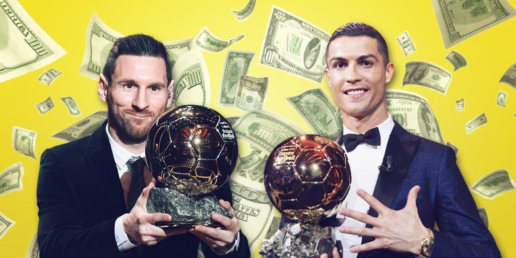Ronaldo xếp trên Messi trong top 12 VĐV thể thao kiếm nhiều tiền nhất lịch sử