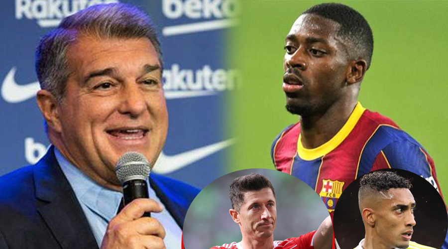 Laporta “nạt” Dembele, mời Lewandowski và Raphinha về Barca