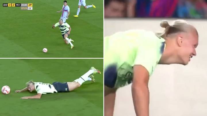 VIDEO: Haaland có thực sự ngã vờ, kiếm phạt đền cho Man City trận gặp Barca?