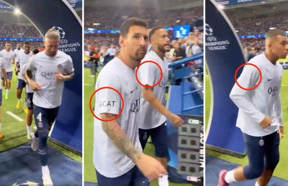 Messi là cầu thủ duy nhất có “GOAT” trên tay áo ở PSG