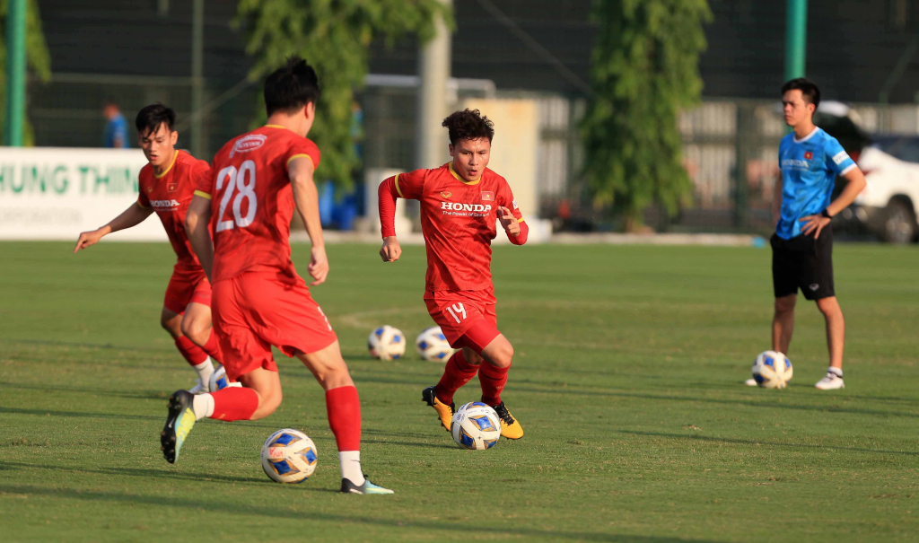 Quang Hải, Quế Ngọc Hải ghi bàn trong trận đấu nội bộ của ĐT Việt Nam