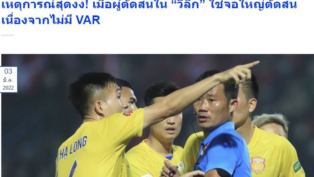 Truyền thông Thái Lan “phát sốt” với tình huống hy hữu tại V.League