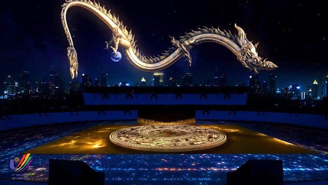 VIDEO: Rồng vàng bay lượn tại sân khấu lễ khai mạc SEA Games 31