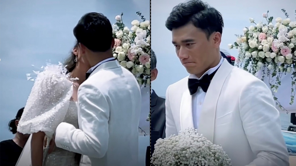 VIDEO: Bùi Tiến Dũng rơi nước mắt trong ngày cưới vợ Tây