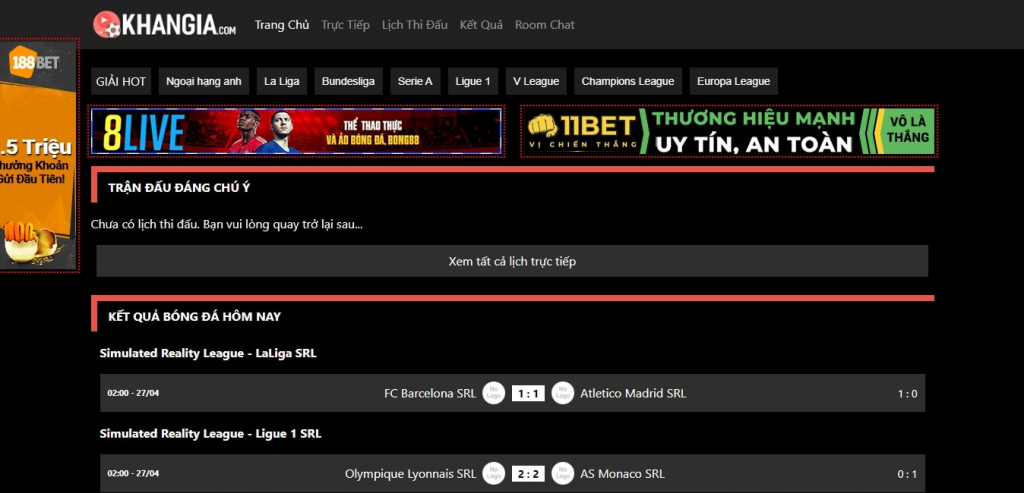 Khangia.com | Xem trực tiếp bóng đá chất lượng HD, tốc độ cao