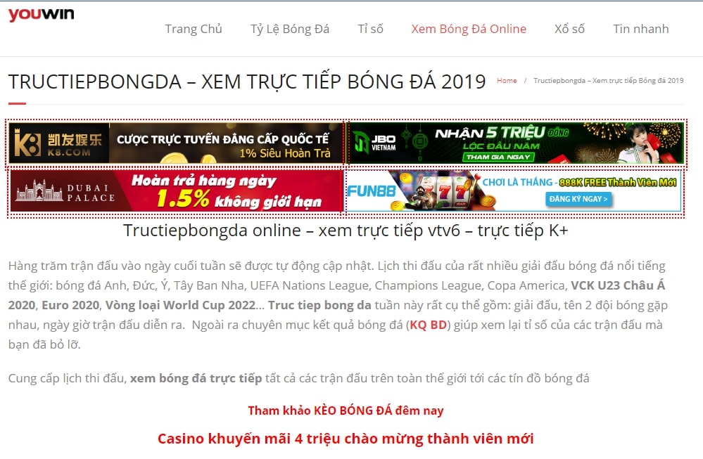 Xem bóng đá trực tiếp tại kèo bóng đá 88